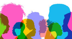 Colorful silhouettes of a diverse array of Black people